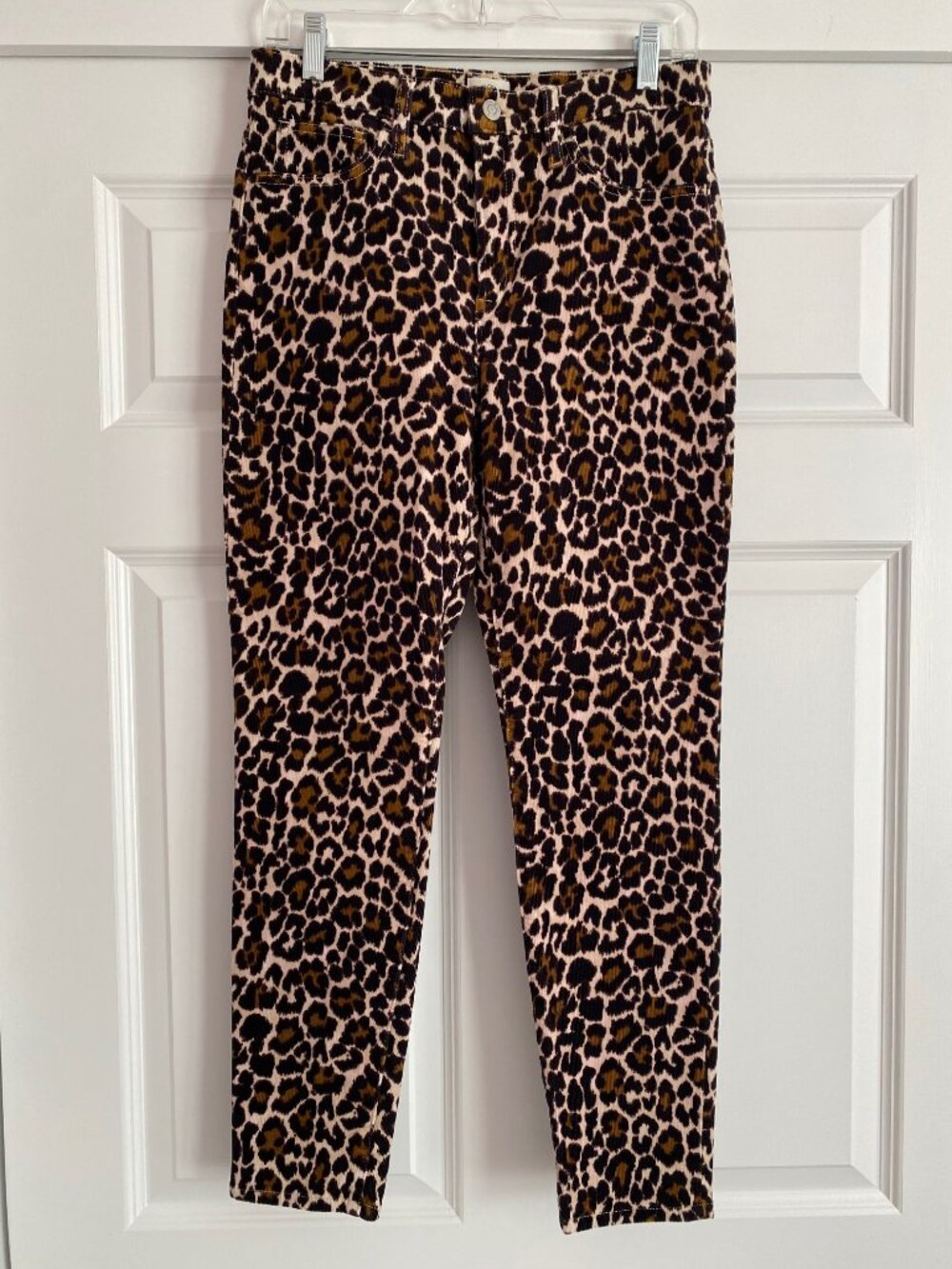 J Crew Leopard Cord Toothpick Pants